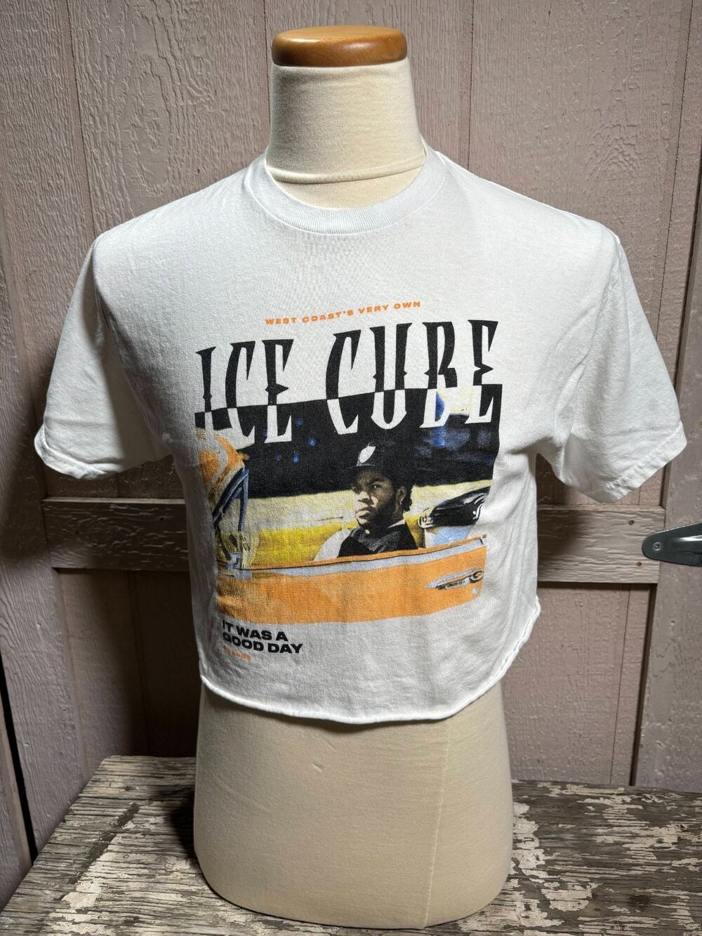 Ice Cube half shirt white T-Shirt Size Medium rap hip hop shirt